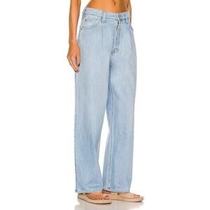 Mother Snacks NWT the Pleated Fun Dip Puddle Jeans Size 32 Wide Leg High Rise